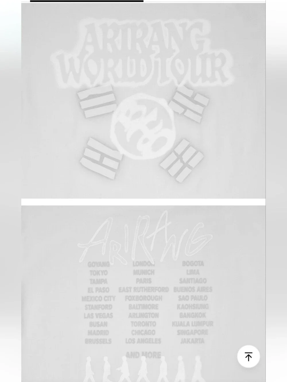 Official BTS Arirang T-Shirt Tour merch - Picture 6 of 12
